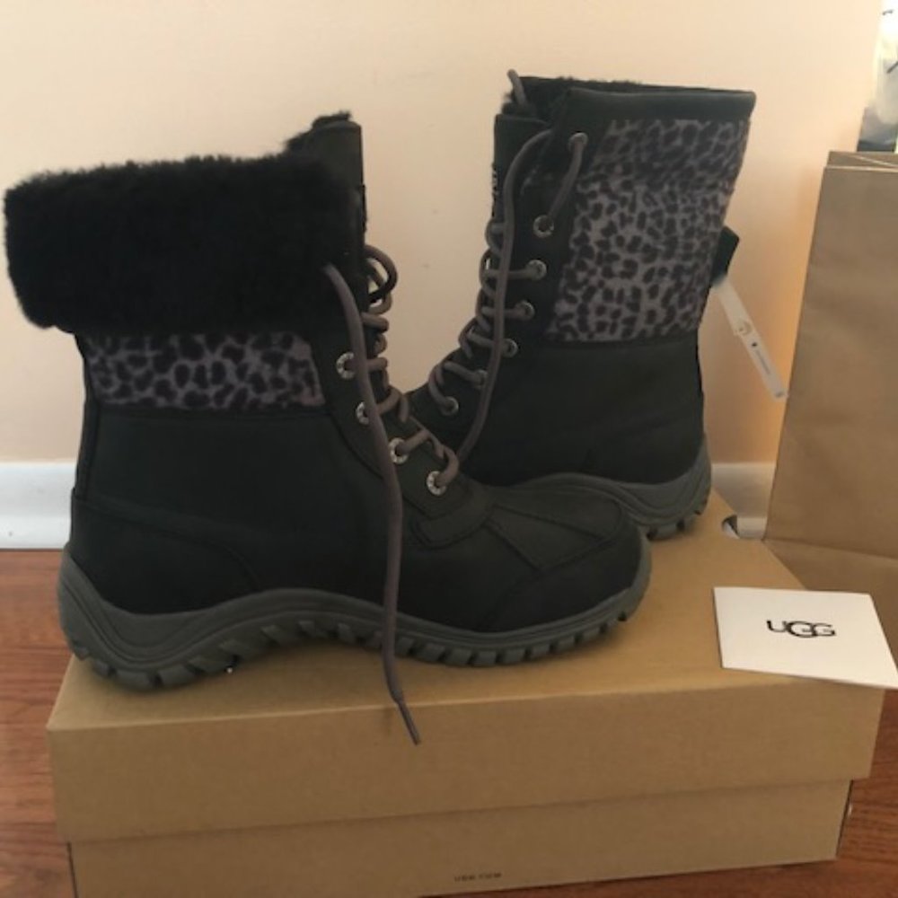 UGG W Adirondack II Boots Black Exotic boot. Sz: 7 - Picture 4 of 8